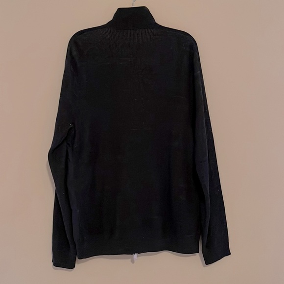 New Vince Mens Black Knit Mixed Media Long Sleeve Full Zip Jacket Cardig… - Picture 6 of 7